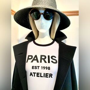 Paris Graphic Tee H & M White and Black - XS